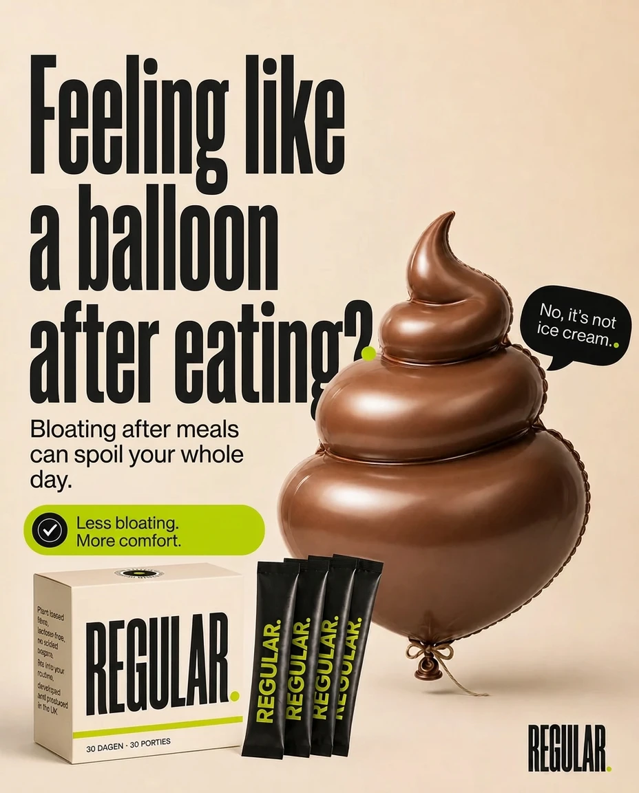 REGULAR. A balloon belly after eating?