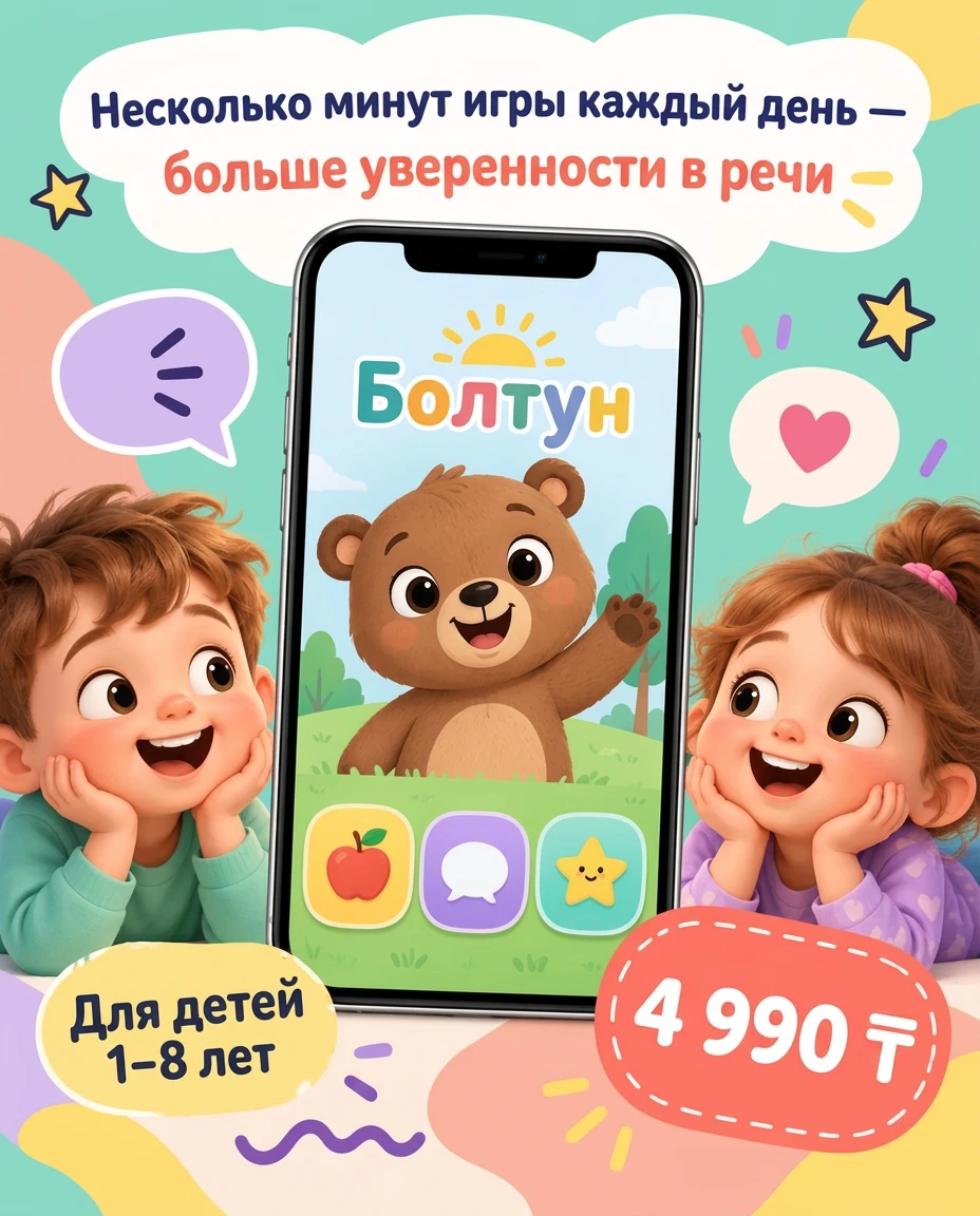 Реклама: Несколько минут игры каждый день — более уверенная речь, 9,99 €