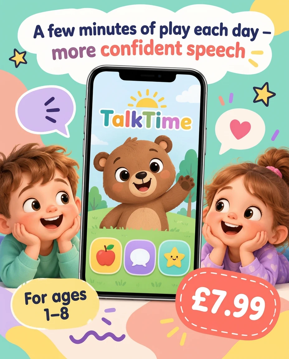 Ad: A few minutes of play each day – more confident speech, 9,99 €