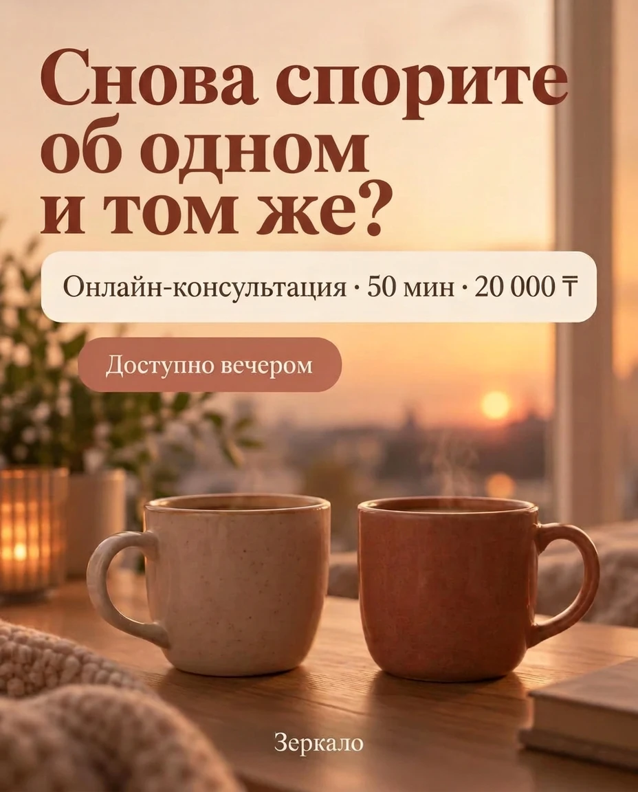 Реклама: Спорите об одном и том же? Онлайн-консультация, 50 минут, 40 €