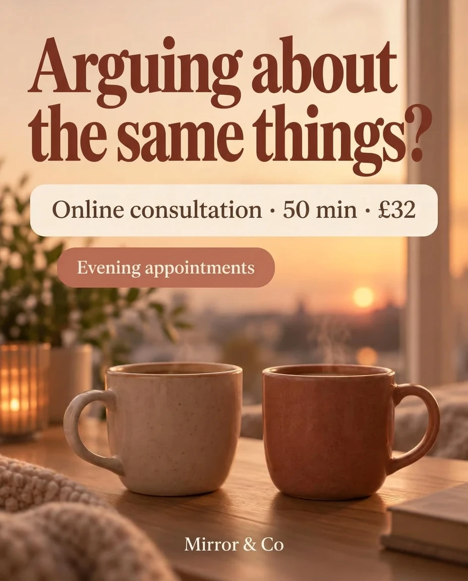 Ad: Arguing about the same things? Online consultation, 50 min, 40 €